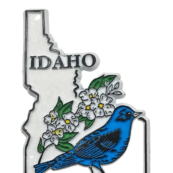 Idaho State Outline Refrigerator Magnet Vintage Bluebird Syringa Travel Souvenir - Picture 4 of 6